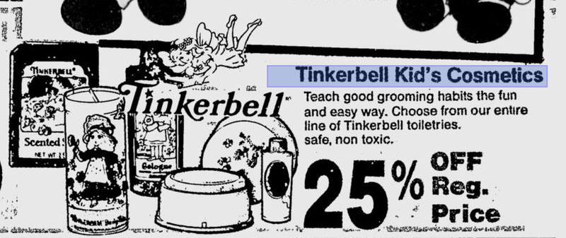 Illustration for article titled 'A Special Treat for Little Ladies': Whatever Happened to Tinkerbell Cosmetics?
